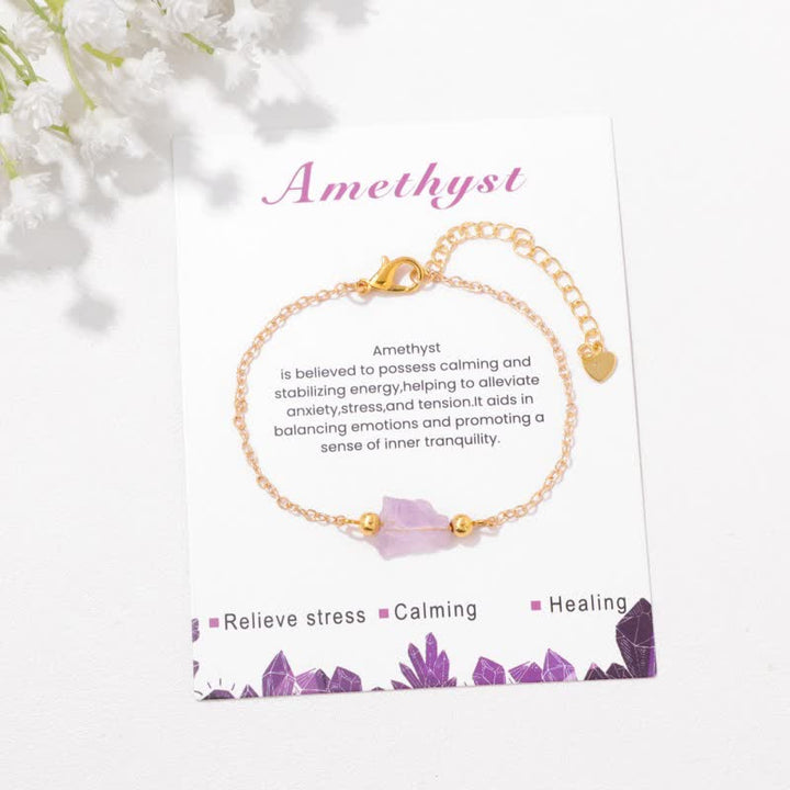 Pulsera con colgante de tarjeta de piedra áspera irregular natural de Olivenorma 