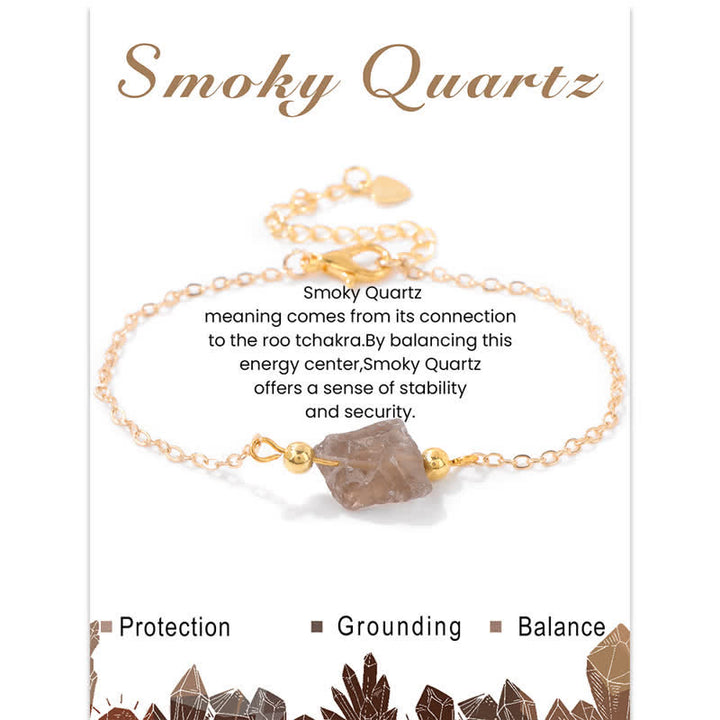 Pulsera con colgante de tarjeta de piedra áspera irregular natural de Olivenorma 