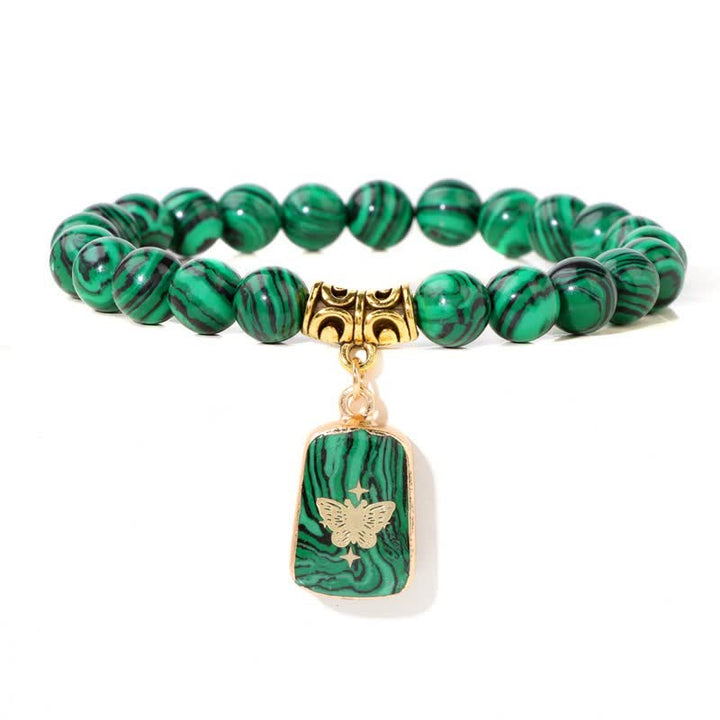 Pulsera con colgante estampado de cuentas de piedra natural de Olivenorma 