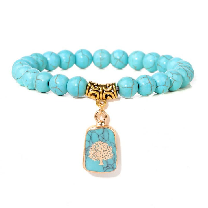 Pulsera con colgante estampado de cuentas de piedra natural de Olivenorma 