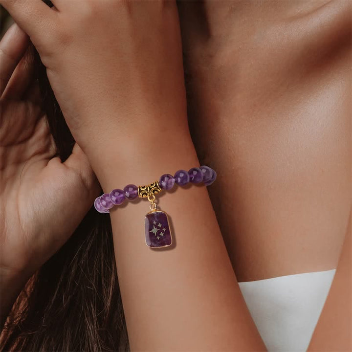 Pulsera con colgante estampado de cuentas de piedra natural de Olivenorma 
