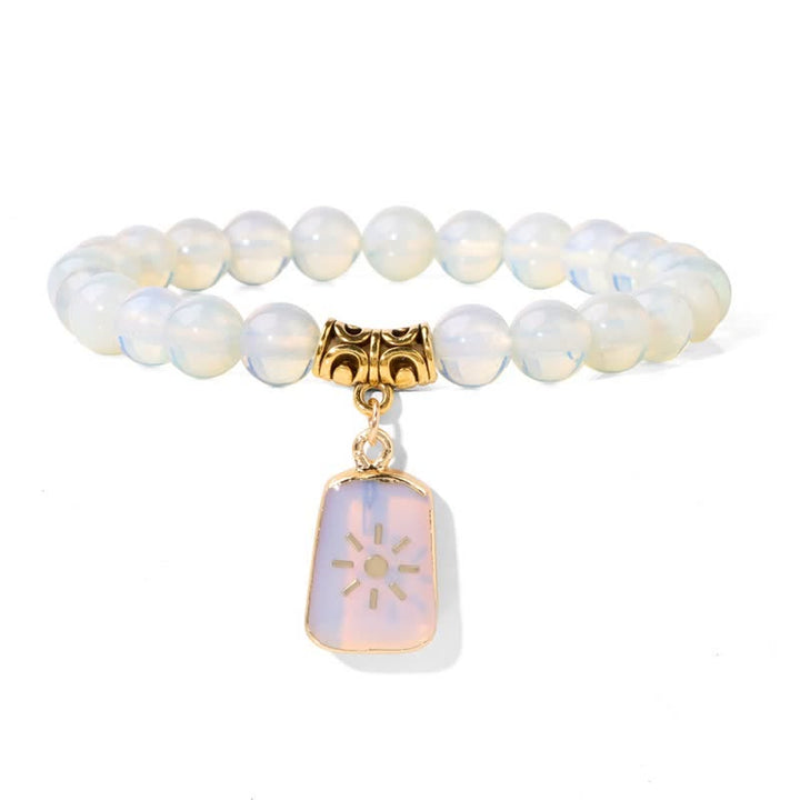 Pulsera con colgante estampado de cuentas de piedra natural de Olivenorma 