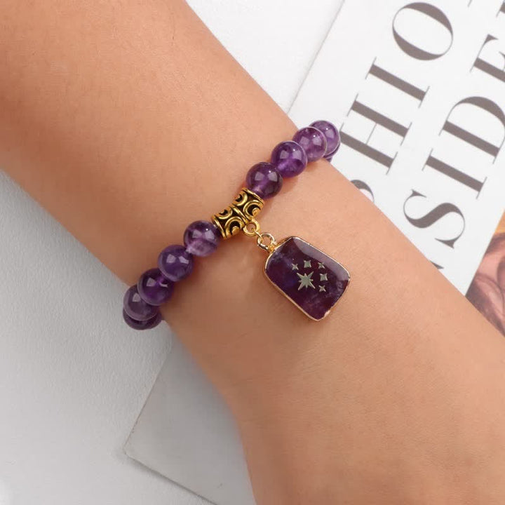 Pulsera con colgante estampado de cuentas de piedra natural de Olivenorma 
