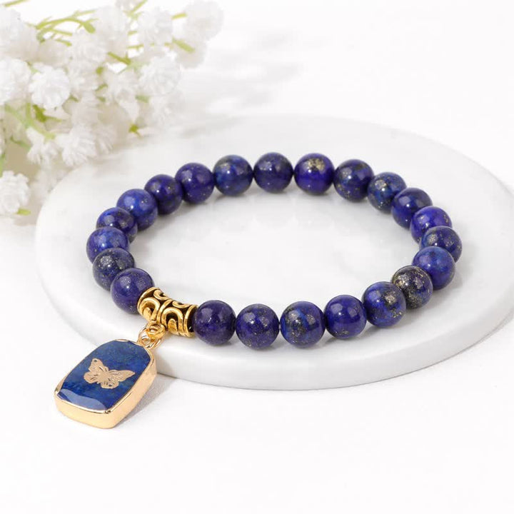 Pulsera con colgante estampado de cuentas de piedra natural de Olivenorma 