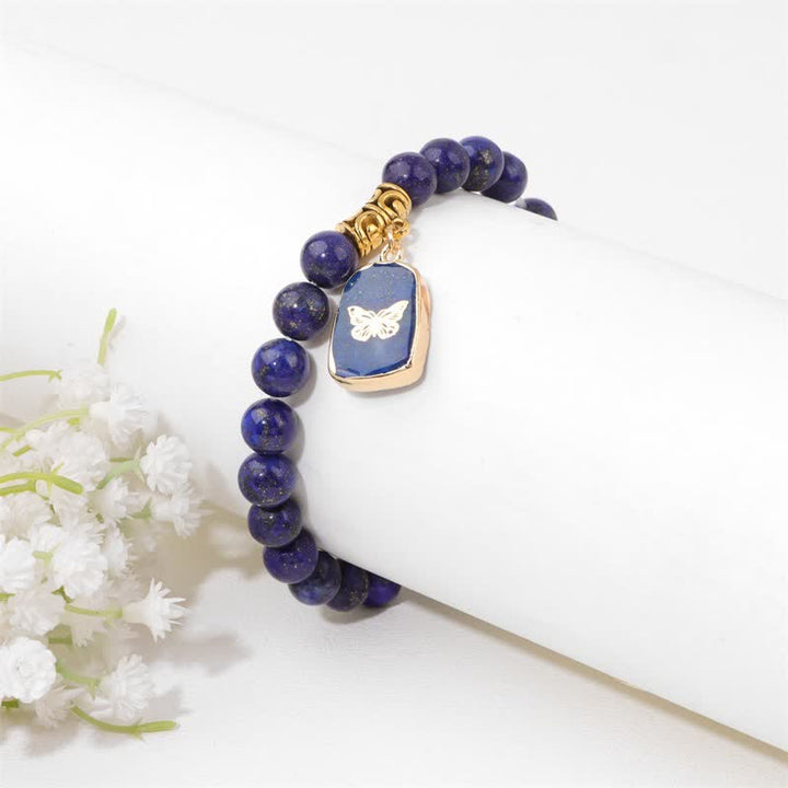 Pulsera con colgante estampado de cuentas de piedra natural de Olivenorma 