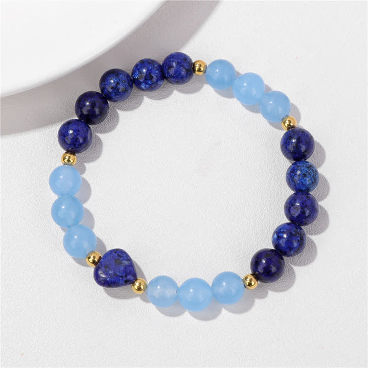 Pulsera de cuentas de corazón de piedra natural Olivenorma