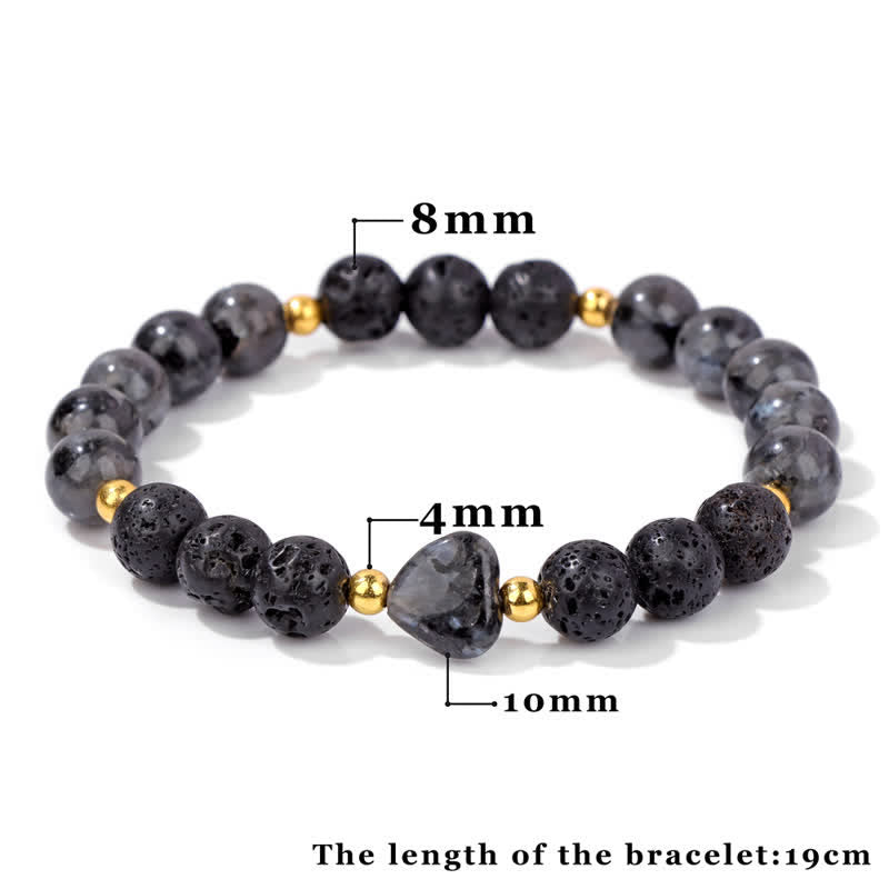 Pulsera de cuentas de corazón de piedra natural Olivenorma