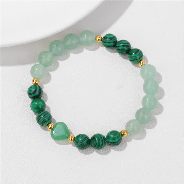 Pulsera de cuentas de corazón de piedra natural Olivenorma
