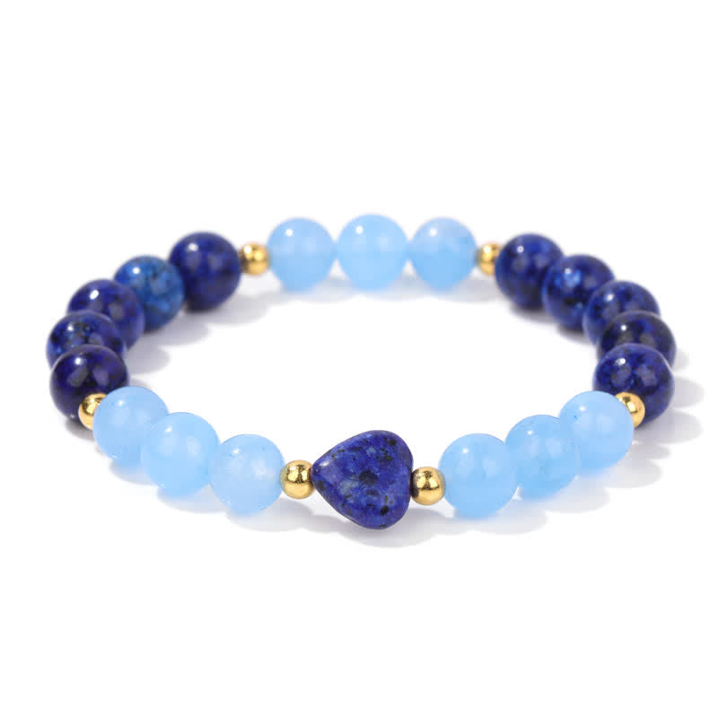 Pulsera de cuentas de corazón de piedra natural Olivenorma