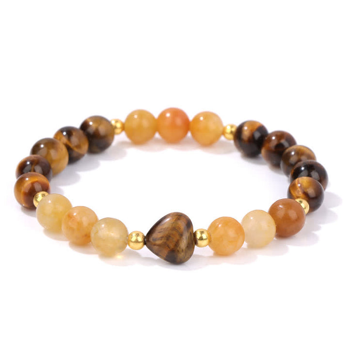 Pulsera de cuentas de corazón de piedra natural Olivenorma