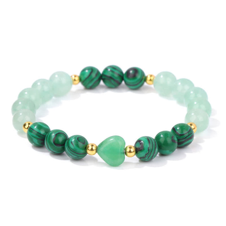 Pulsera de cuentas de corazón de piedra natural Olivenorma