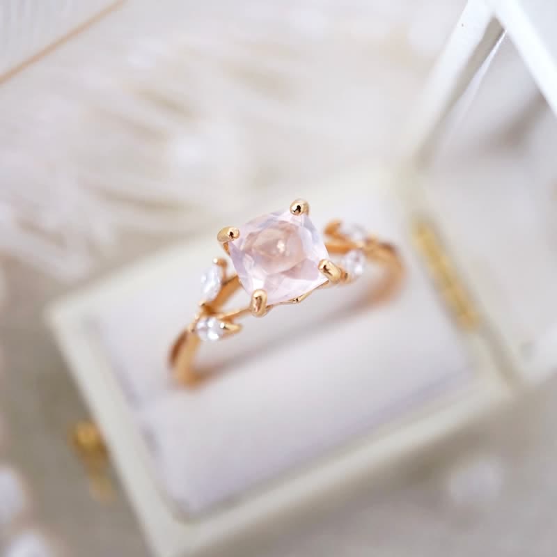 Anillo de compromiso de cristal transparente natural de Olivenorma
