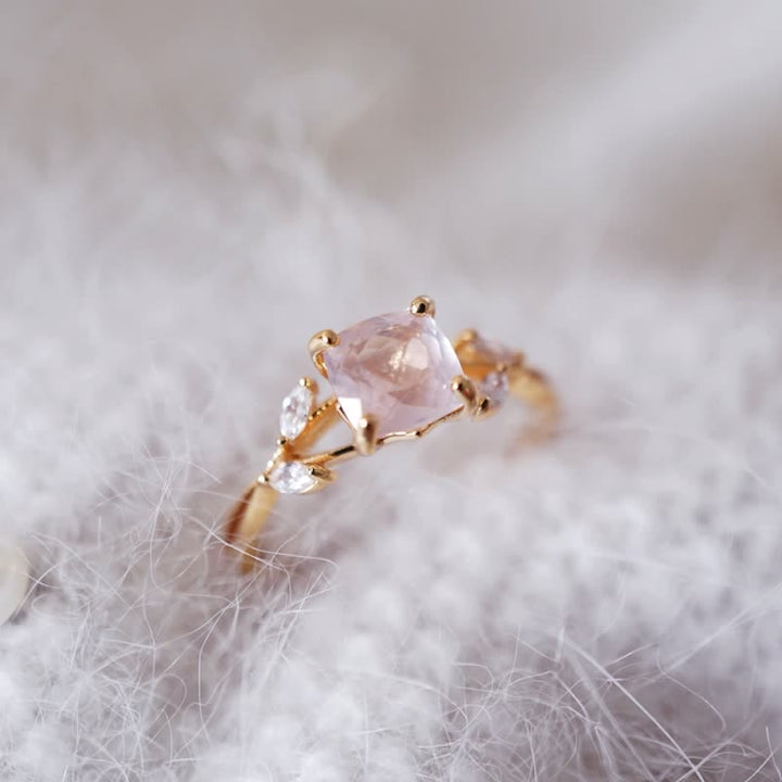 Anillo de compromiso de cristal transparente natural de Olivenorma