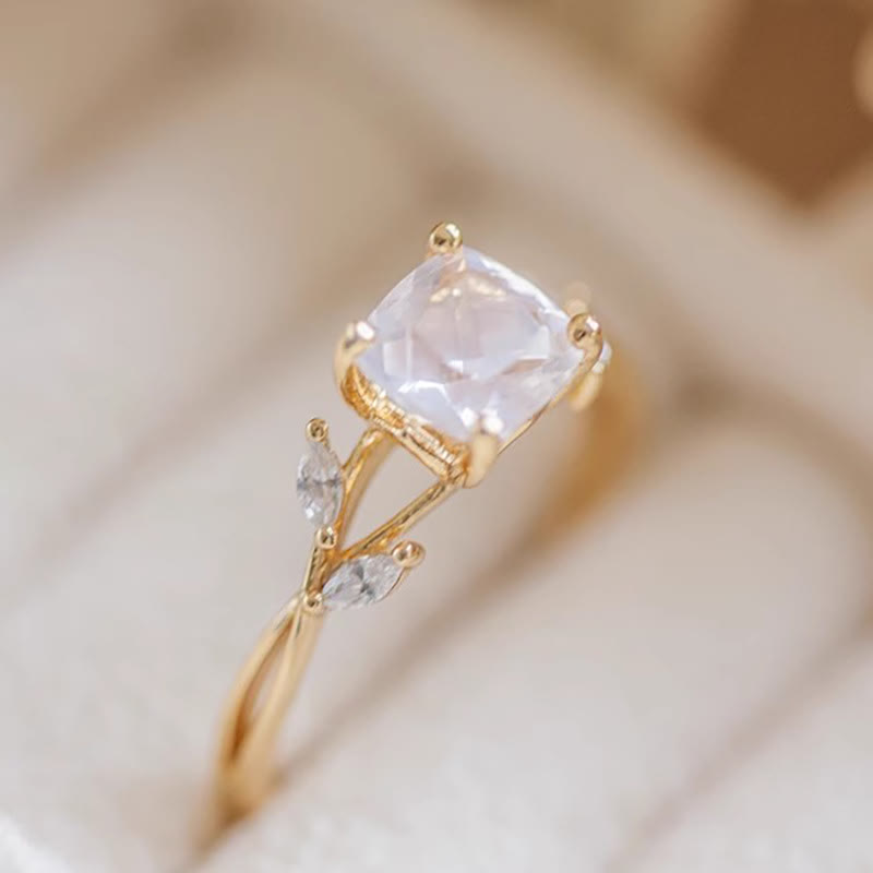 Anillo de compromiso de cristal transparente natural de Olivenorma