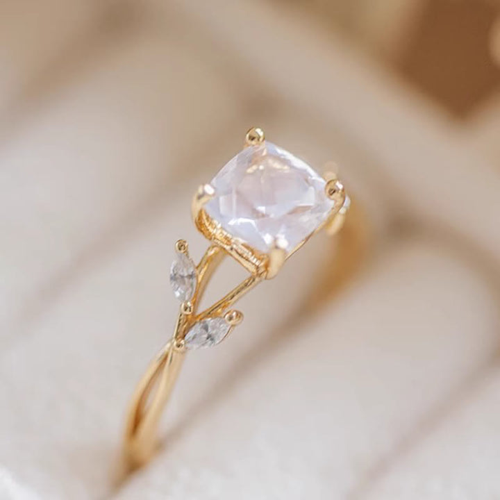 Anillo de compromiso de cristal transparente natural de Olivenorma