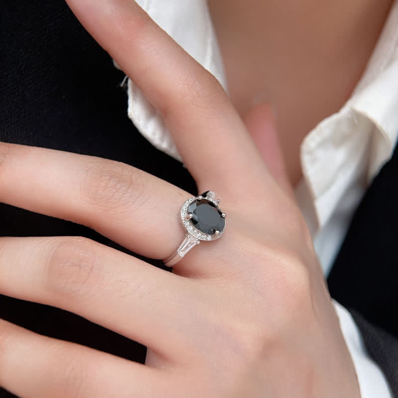 Anillo de hombre de ónix negro en plata S925 de Olivenorma
