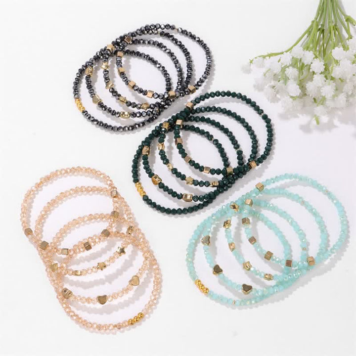 Pulsera de 5 piezas con cuentas de piedra de 4 mm de Olivenorma 
