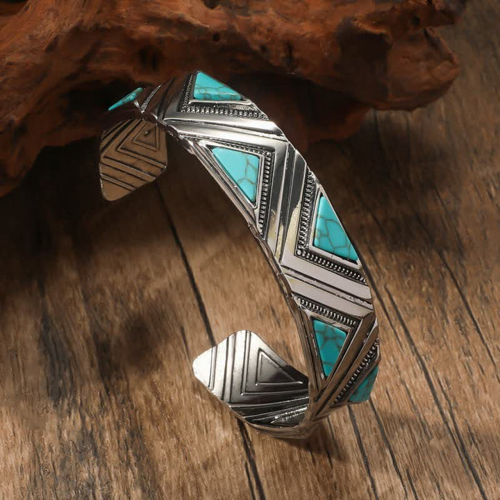 Pulsera abierta de aleación turquesa de Bohemia de Olivenorma