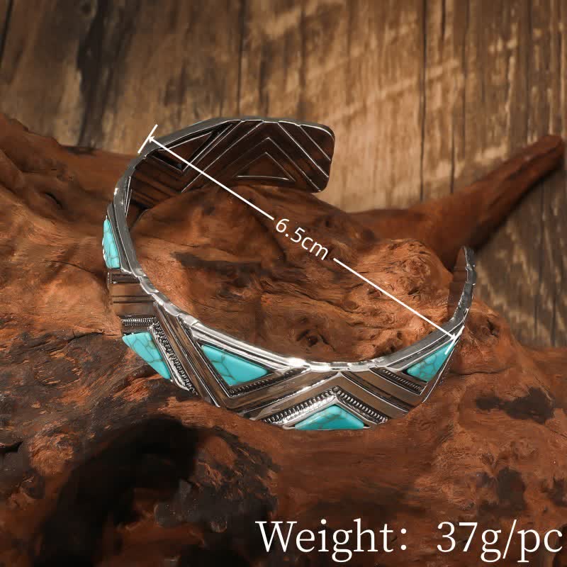 Pulsera abierta de aleación turquesa de Bohemia de Olivenorma