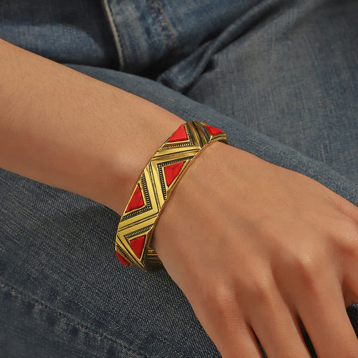 Pulsera abierta de aleación turquesa de Bohemia de Olivenorma