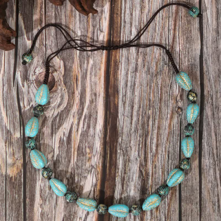 Collar de cuentas turquesas de Bohemia de Olivenorma
