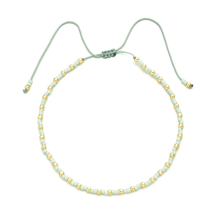 Pulsera con cordón de cuentas de piedra irregulares naturales de Olivenorma