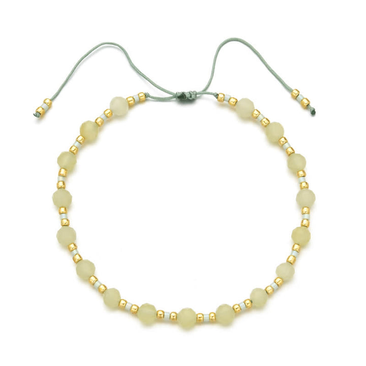 Pulsera con cordón de cuentas de piedra irregulares naturales de Olivenorma