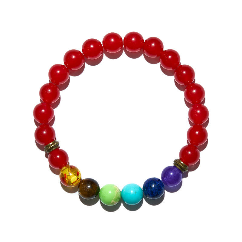 Pulsera de ágata roja Chakra Olivenorma