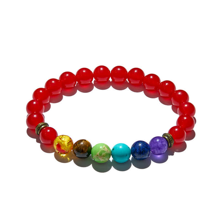 Pulsera de ágata roja Chakra Olivenorma