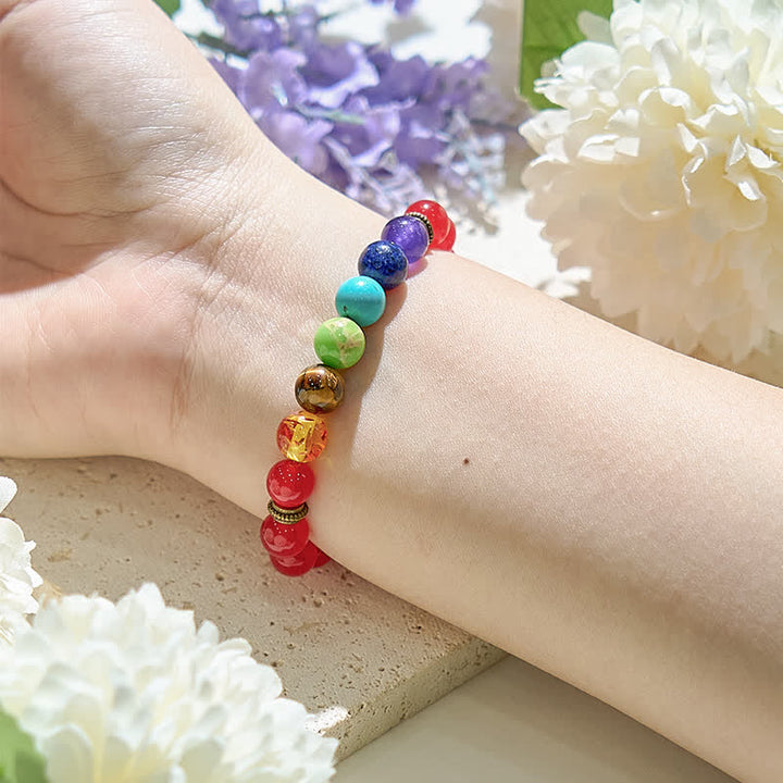 Pulsera de ágata roja Chakra Olivenorma