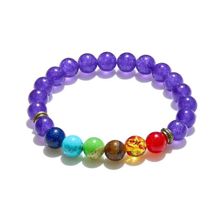 Pulsera de amatista con chakras de Olivenorma