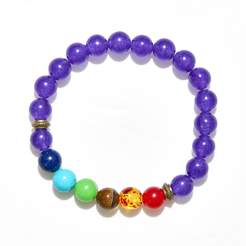 Pulsera de amatista con chakras de Olivenorma