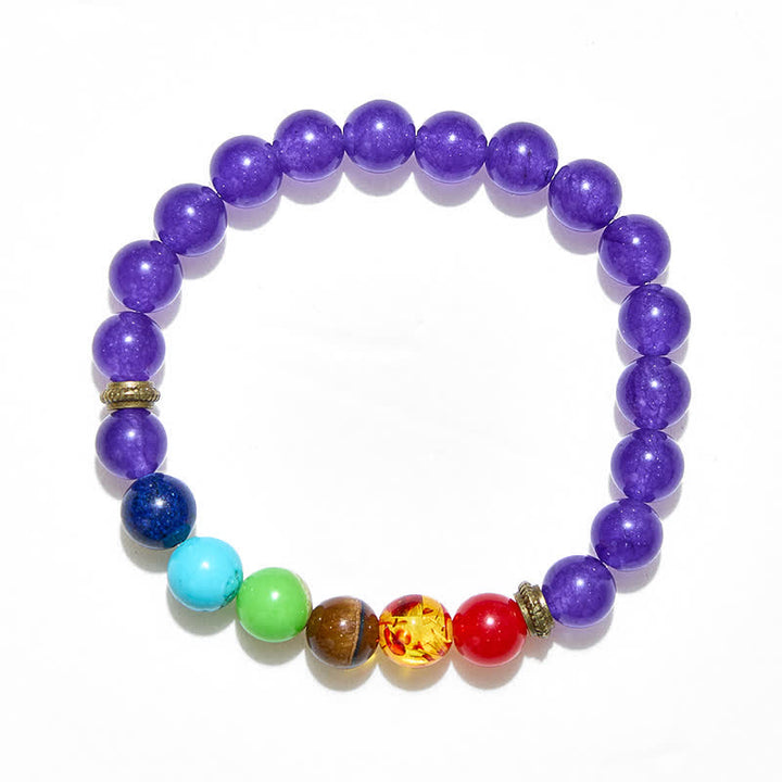 Pulsera de amatista con chakras de Olivenorma