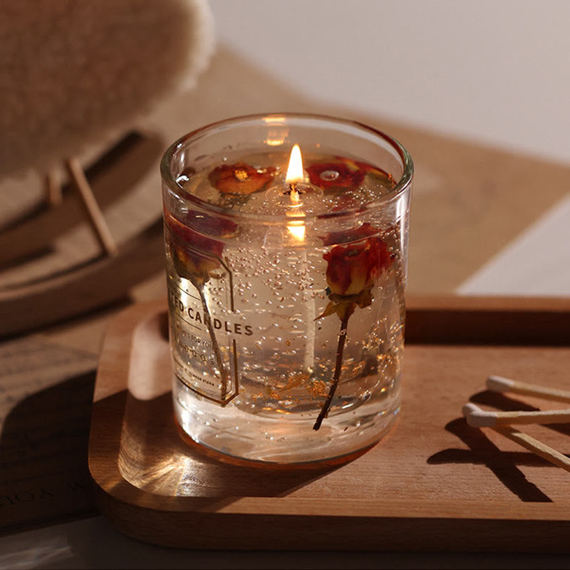 Vela aromática de San Valentín de vidrio de Olivenorma