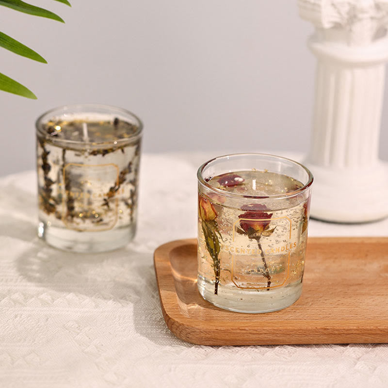 Vela aromática de San Valentín de vidrio de Olivenorma
