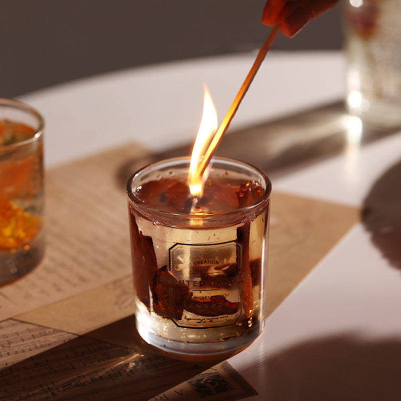 Vela aromática de San Valentín de vidrio de Olivenorma