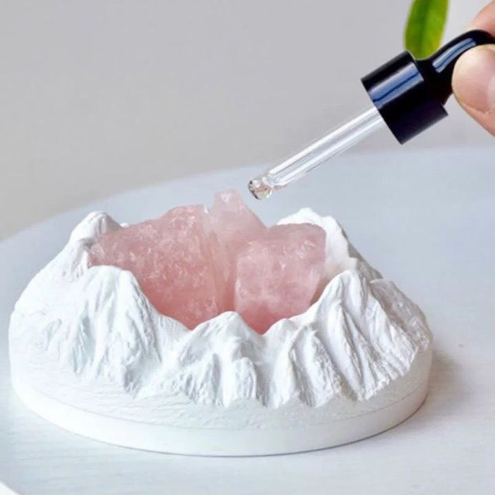 Vela de aromaterapia con cristales curativos en forma de montaña de Olivenorma