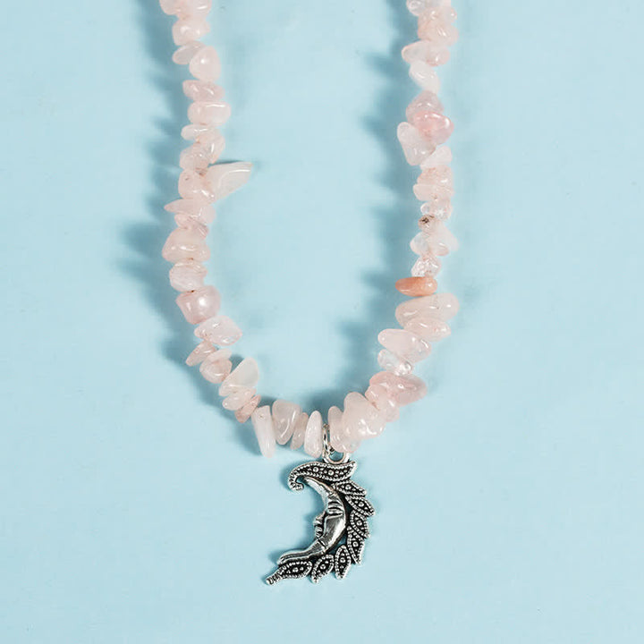 Collar con colgante de perlas de sol y luna con cuentas de grava natural de Olivenorma