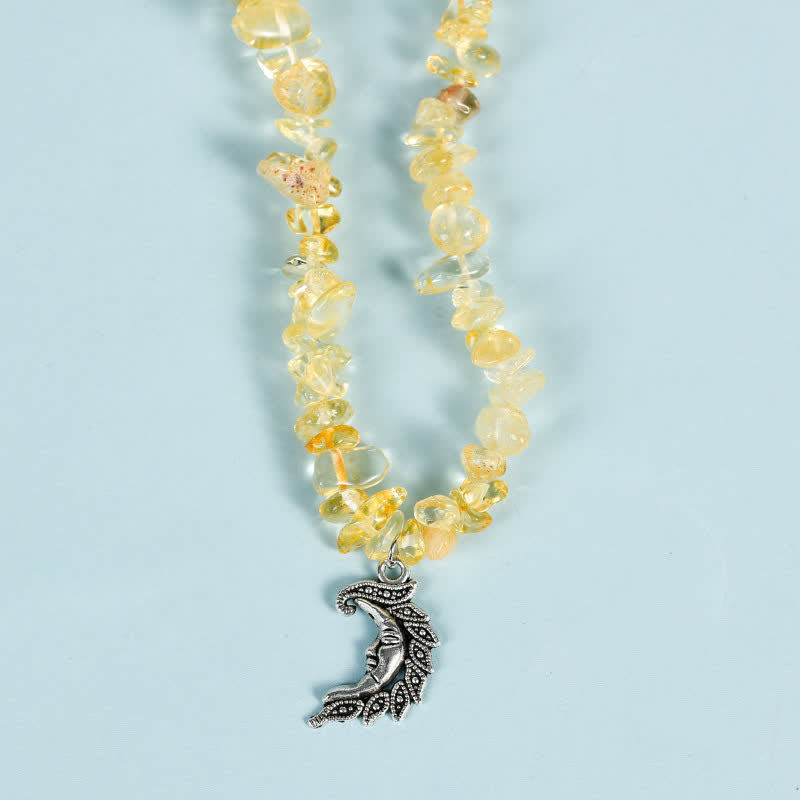 Collar con colgante de perlas de sol y luna con cuentas de grava natural de Olivenorma