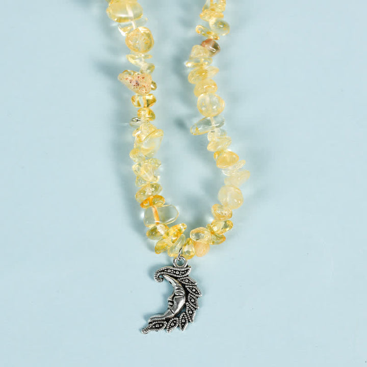 Collar con colgante de perlas de sol y luna con cuentas de grava natural de Olivenorma
