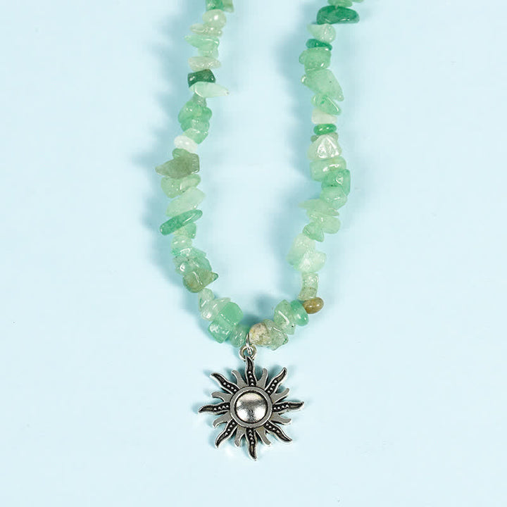 Collar con colgante de perlas de sol y luna con cuentas de grava natural de Olivenorma