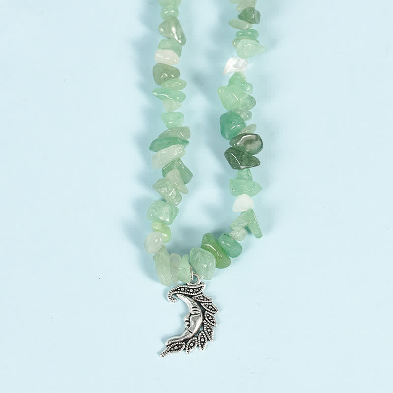 Collar con colgante de perlas de sol y luna con cuentas de grava natural de Olivenorma