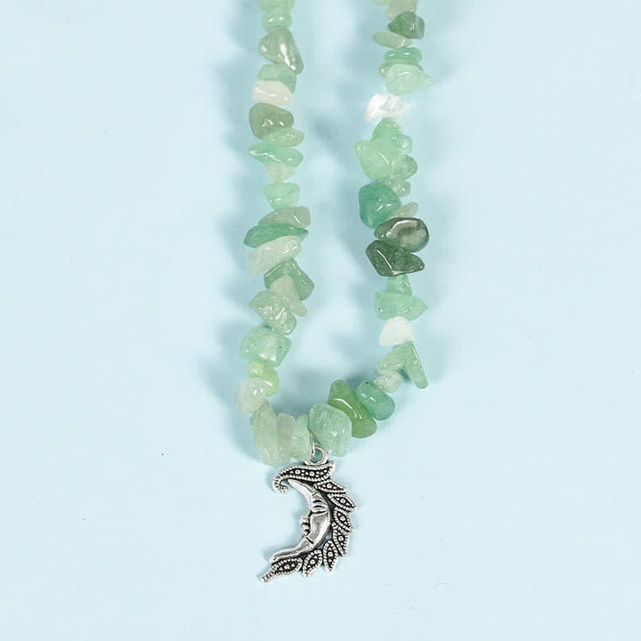 Collar con colgante de perlas de sol y luna con cuentas de grava natural de Olivenorma