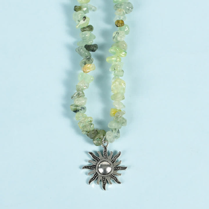 Collar con colgante de perlas de sol y luna con cuentas de grava natural de Olivenorma