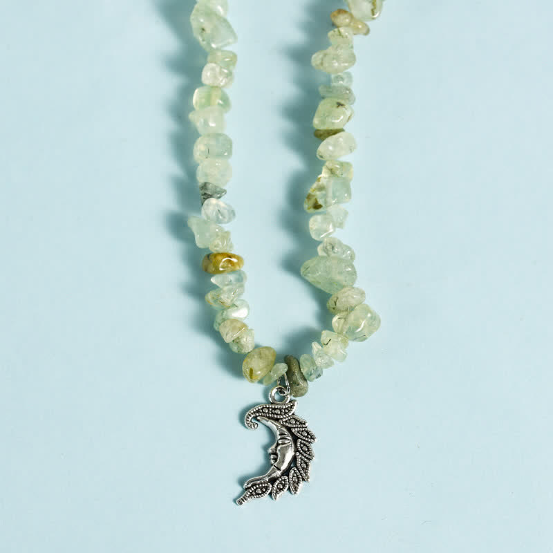 Collar con colgante de perlas de sol y luna con cuentas de grava natural de Olivenorma