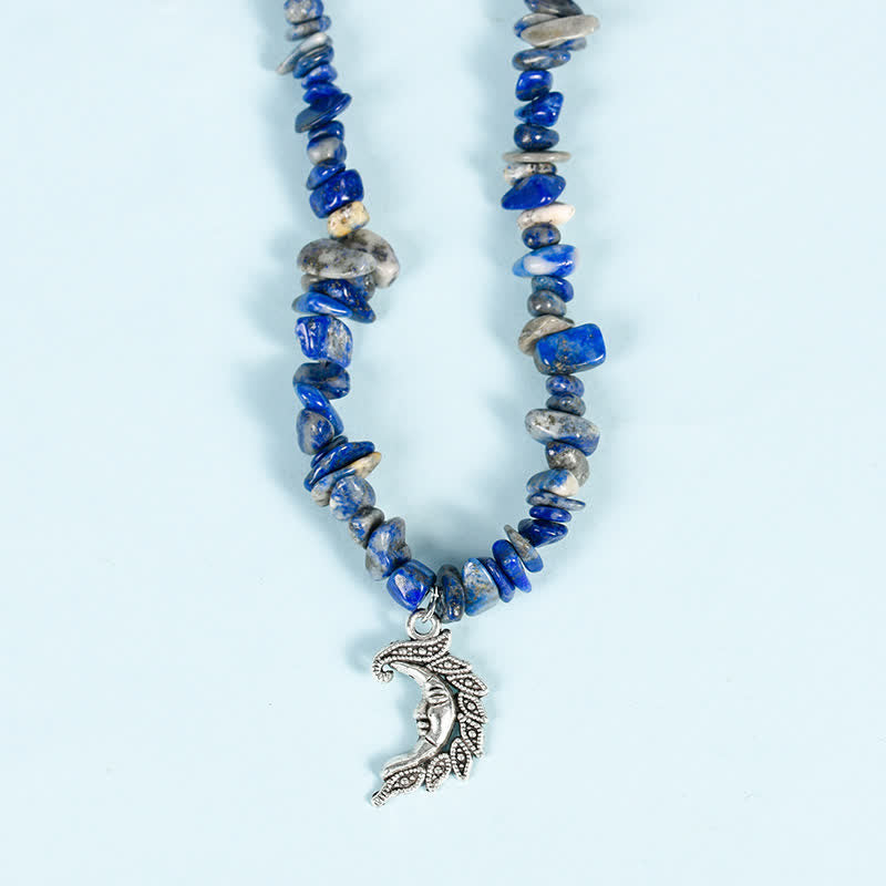 Collar con colgante de perlas de sol y luna con cuentas de grava natural de Olivenorma