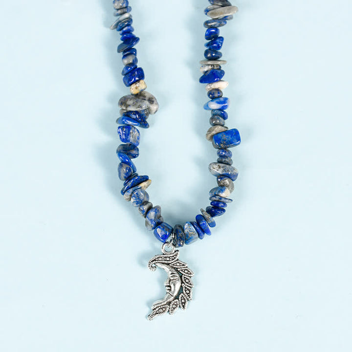 Collar con colgante de perlas de sol y luna con cuentas de grava natural de Olivenorma