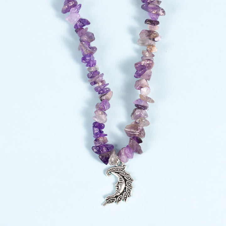 Collar con colgante de perlas de sol y luna con cuentas de grava natural de Olivenorma
