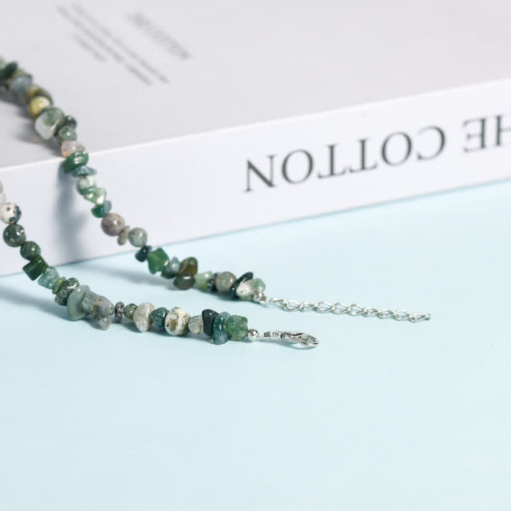 Collar con colgante de perlas de sol y luna con cuentas de grava natural de Olivenorma