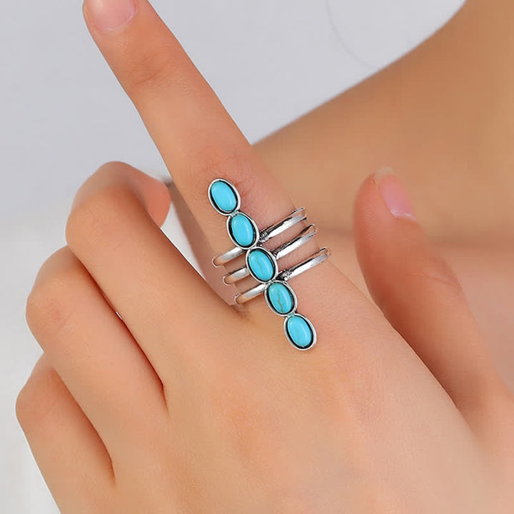 Anillo de aleación con rayas turquesas de Bohemia de Olivenorma